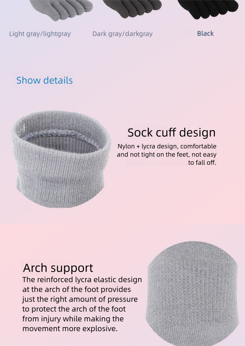 Calzini da corsa da uomo a cinque dita, traspiranti, ad asciugatura rapida, comodi, autunno/inverno._voghion.com