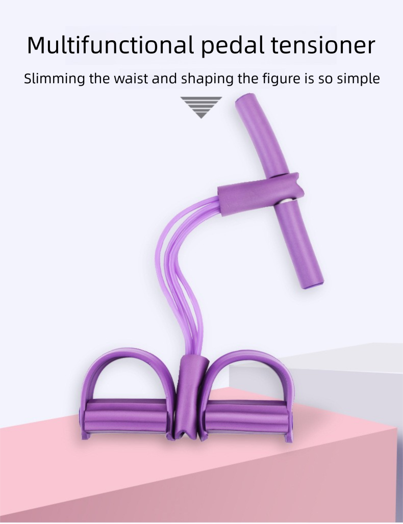 Pedal Band Home Yoga Leg Four-Tube Elastic Full Body Stretch Resistance Rope Sit-Up Aid_voghion.com