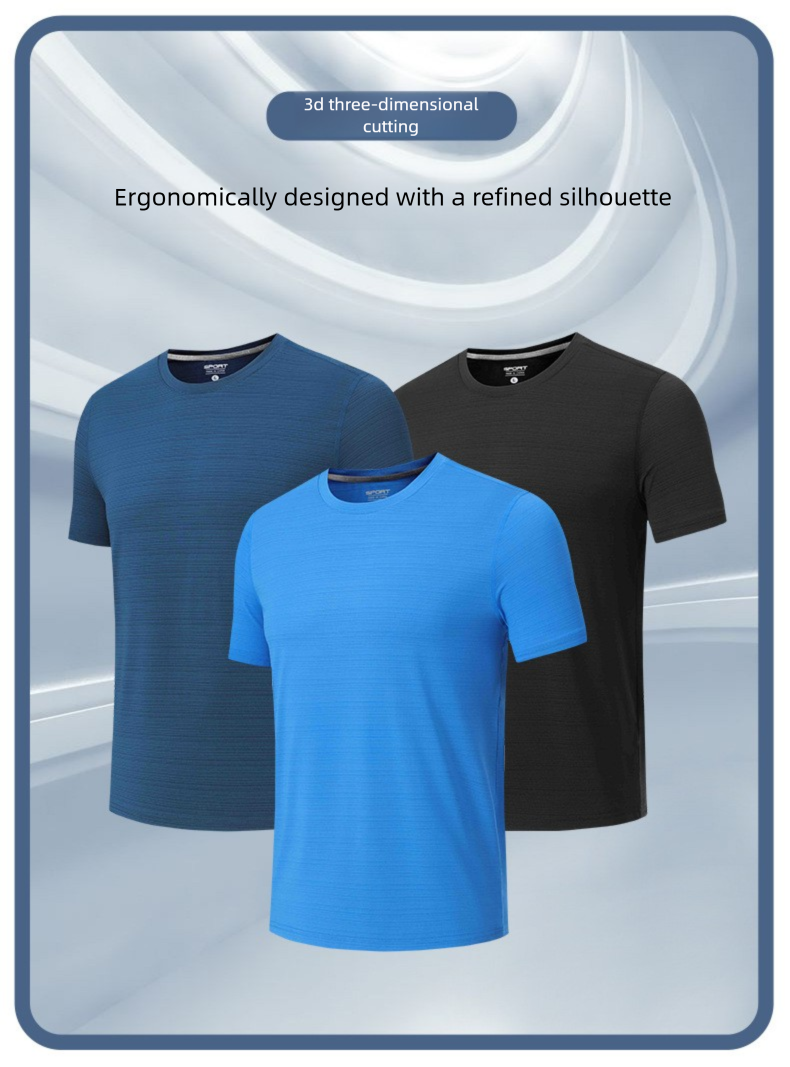 Camiseta masculina folgada de manga curta, secagem rápida, elástica e respirável, ideal para corrida, maratona, fitness e academia.
_voghion.com