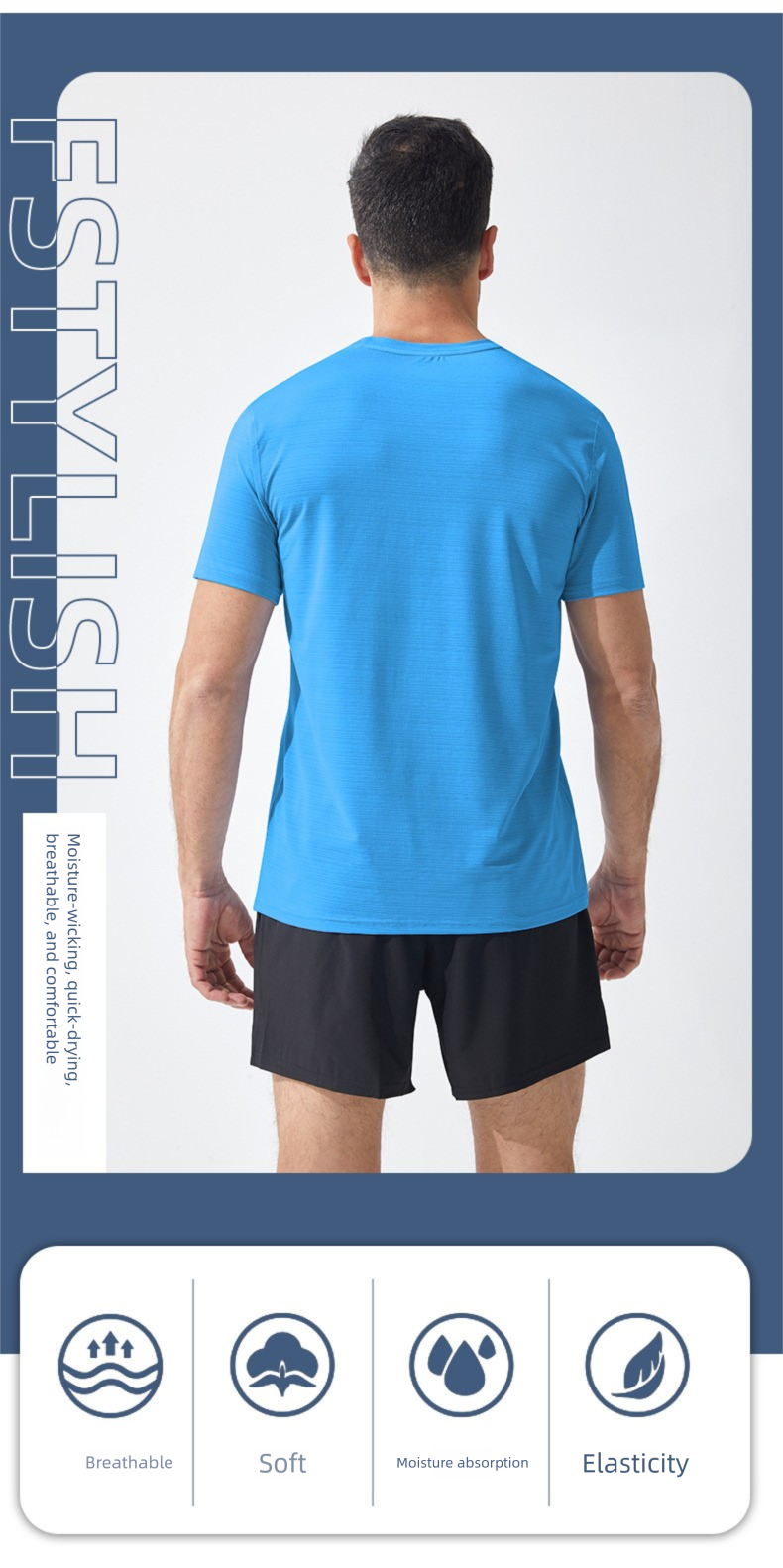 Camiseta masculina folgada de manga curta, secagem rápida, elástica e respirável, ideal para corrida, maratona, fitness e academia.
_voghion.com