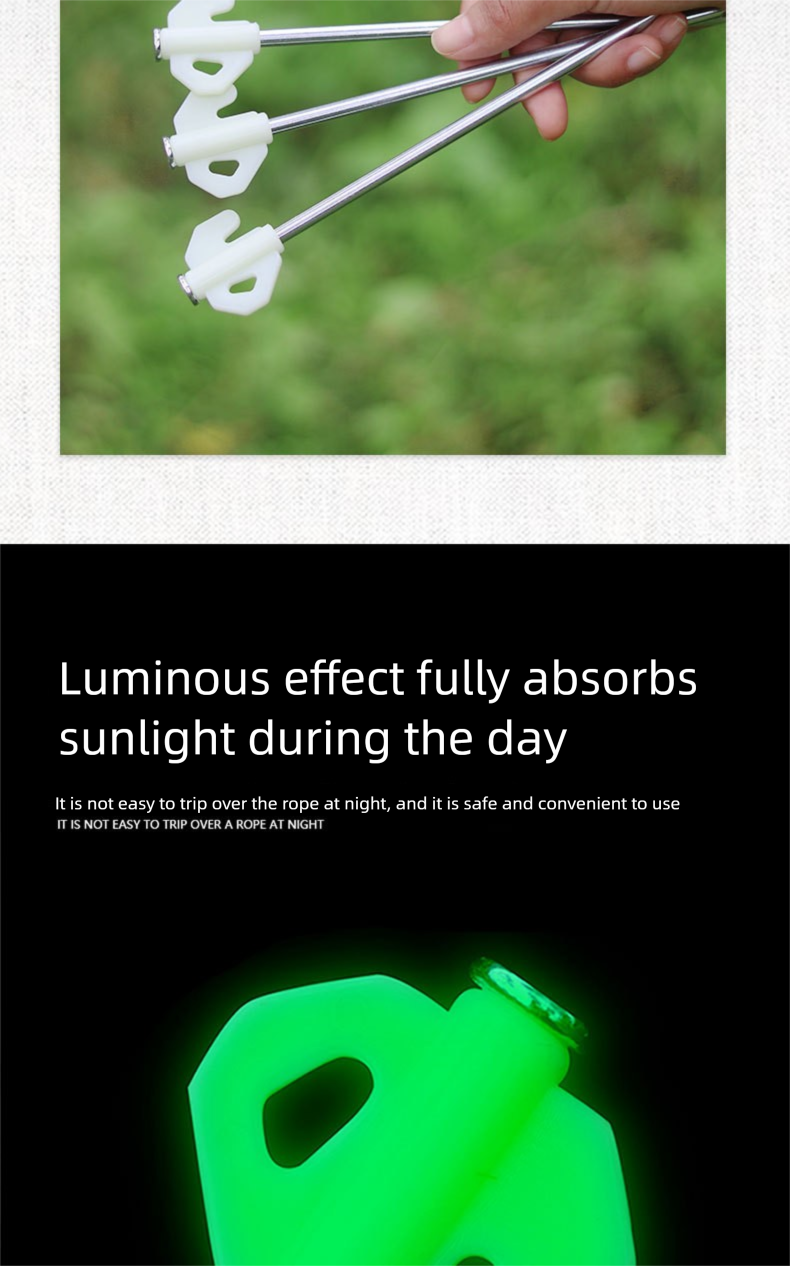 Picchetti per tenda fluorescenti a forma di farfalla, in plastica, con gancio, per campeggio e teloni antivento._voghion.com