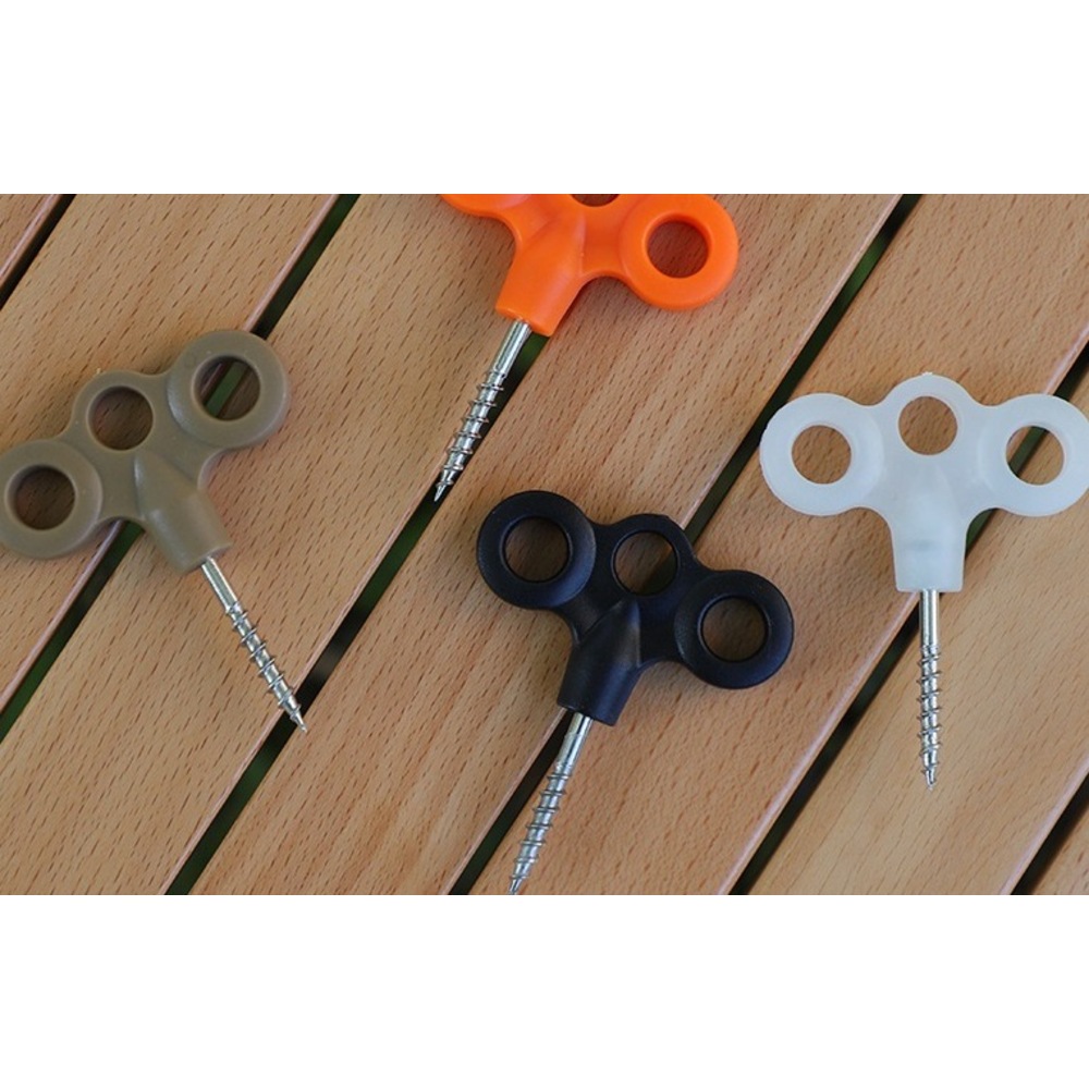 Deck Luminous Outdoor Camping Tent Windproof Rope Fixing Pegs Three-eye Screws Stainless Steel Threaded_voghion.com