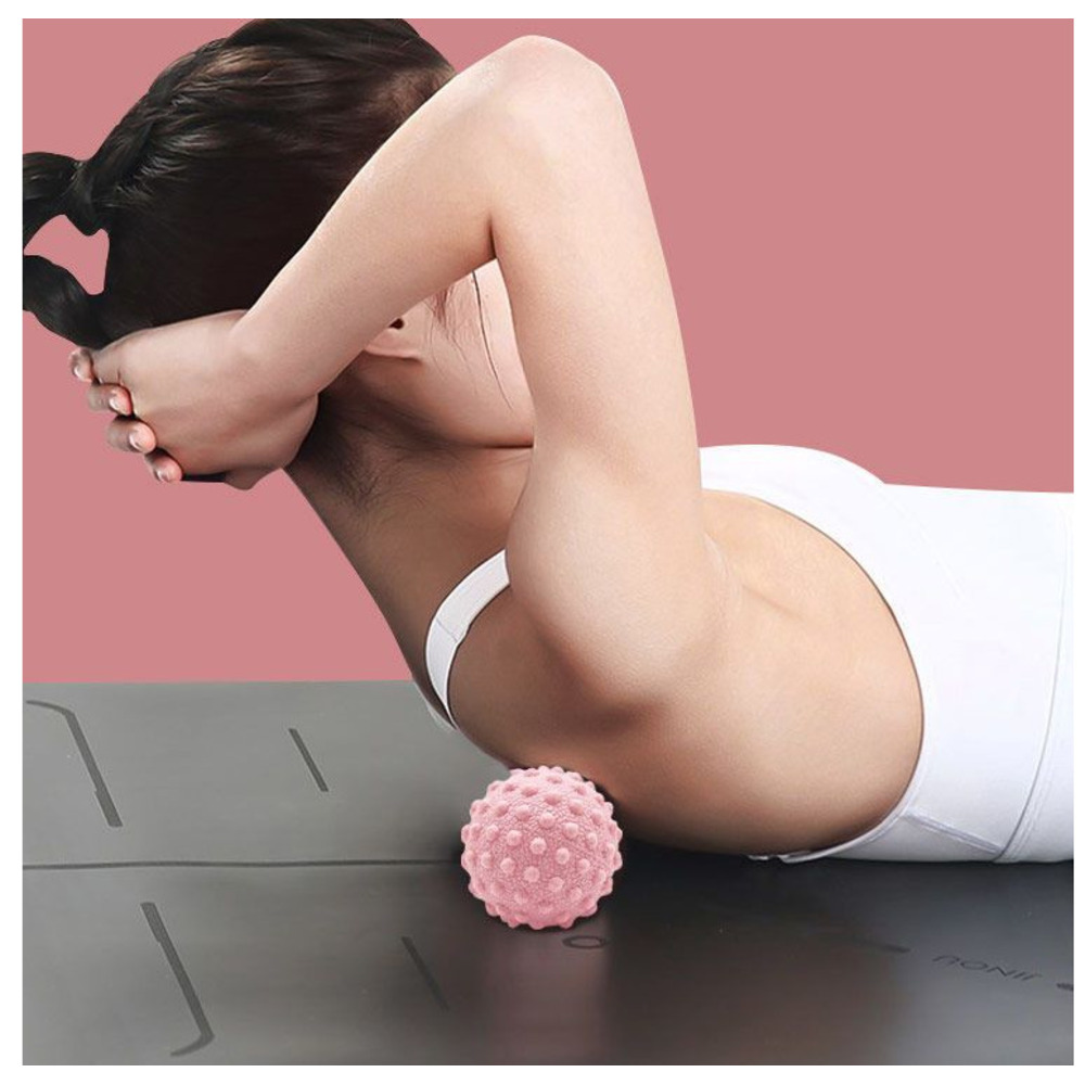 Bola de Massagem de Borracha Sólida em Formato de Amendoim para Fascite Plantar, Alívio da Tensão Muscular Lombar, Fitness, Relaxamento e Ioga_voghion.com