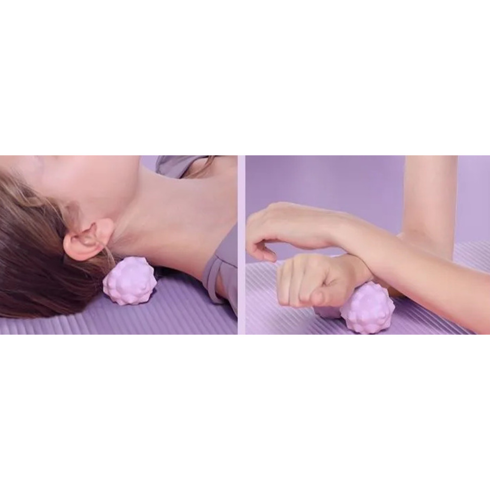 Bola de Massagem de Borracha Sólida em Formato de Amendoim para Fascite Plantar, Alívio da Tensão Muscular Lombar, Fitness, Relaxamento e Ioga_voghion.com