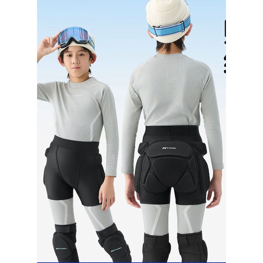 Protezione per i fianchi da sci per bambini FYOUGA, equipaggiamento protettivo anticaduta professionale, ginocchiere e gomitiere, glutei ispessiti_voghion.com