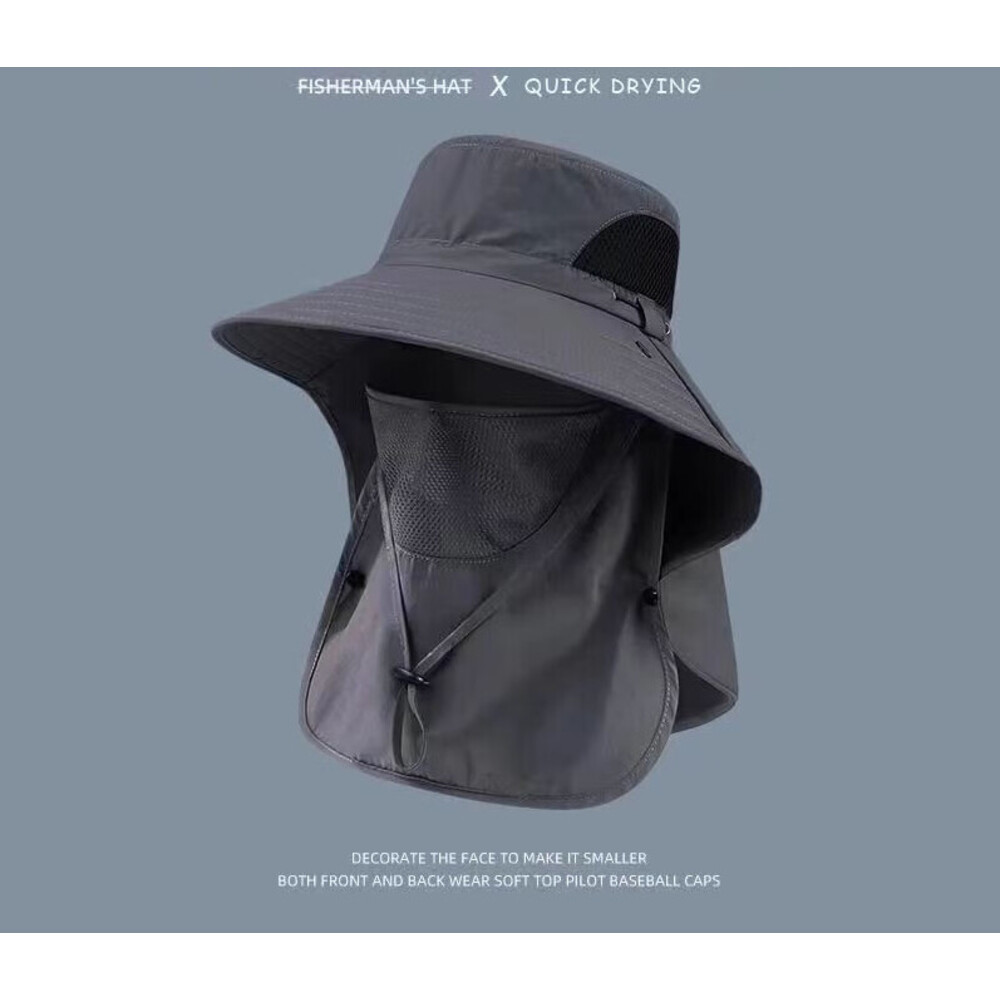 Chapeau de protection solaire pour homme, idéal pour la pêche, la randonnée et les activités de plein air en été._voghion.com