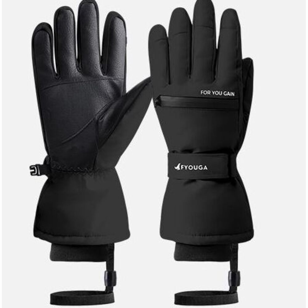 Guantes de esquí FYOUGA con protector de muñeca incorporado, resistentes al agua y al frío, con cinco dedos para pantallas táctiles, aptos para hombres y mujeres._voghion.com