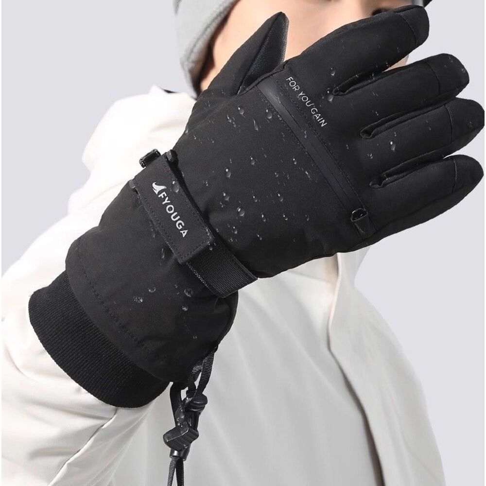 Guantes de esquí FYOUGA con protector de muñeca incorporado, resistentes al agua y al frío, con cinco dedos para pantallas táctiles, aptos para hombres y mujeres._voghion.com