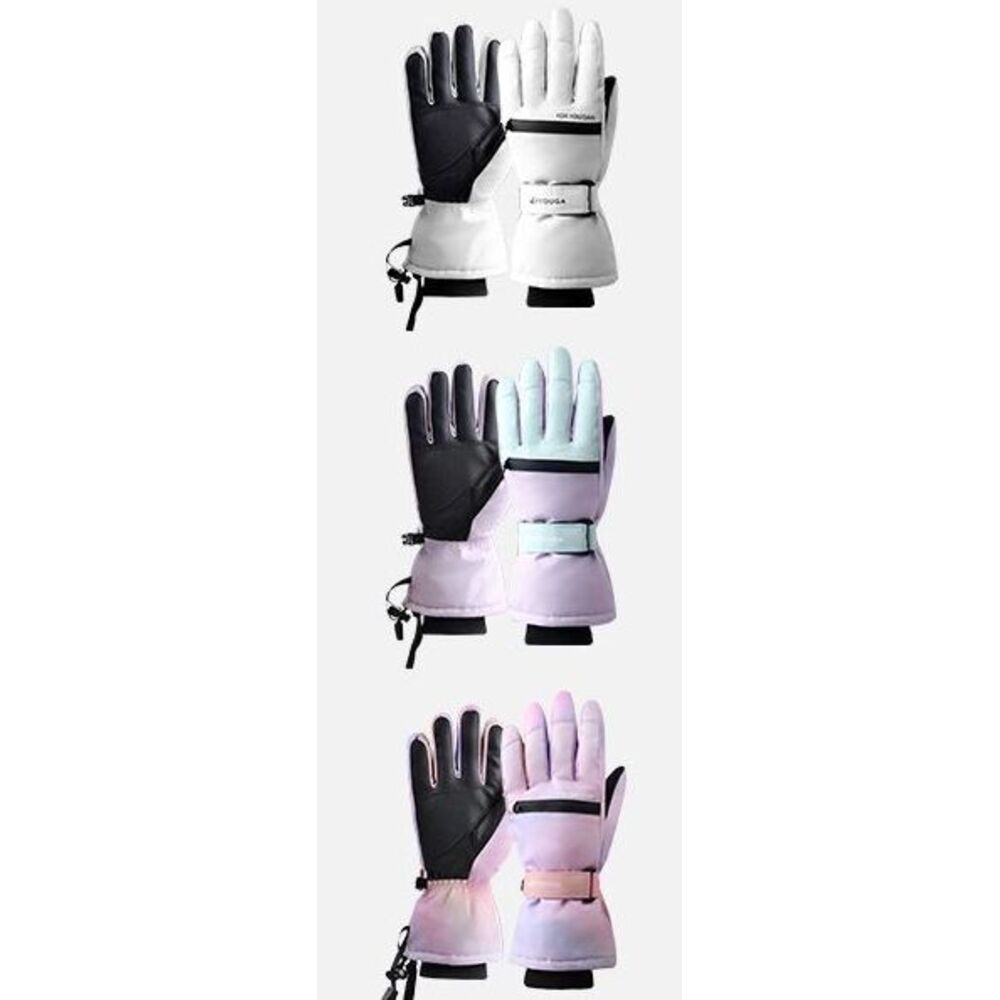Guantes de esquí con protector de muñeca impermeables táctil_voghion.com