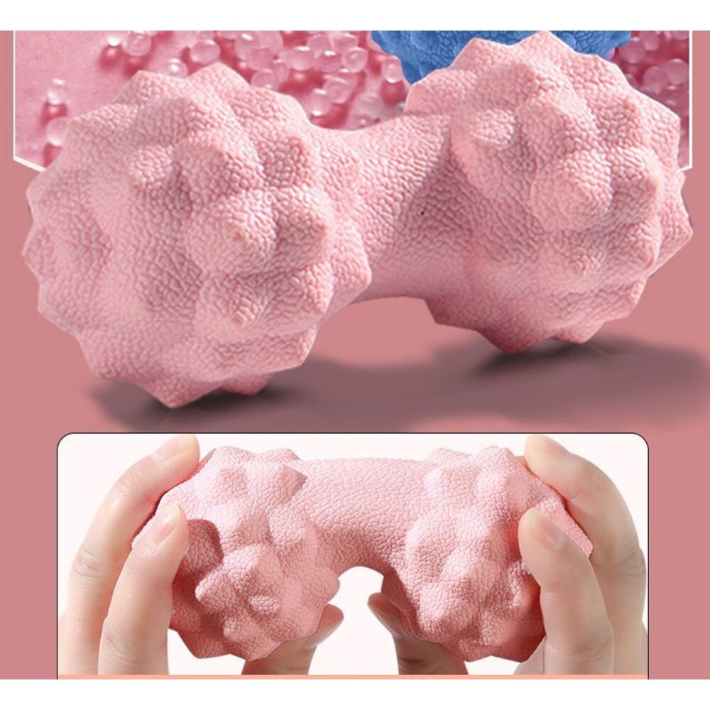 Bola de Massagem de Borracha Sólida em Formato de Amendoim para Fascite Plantar, Alívio da Tensão Muscular Lombar, Fitness, Relaxamento e Ioga_voghion.com