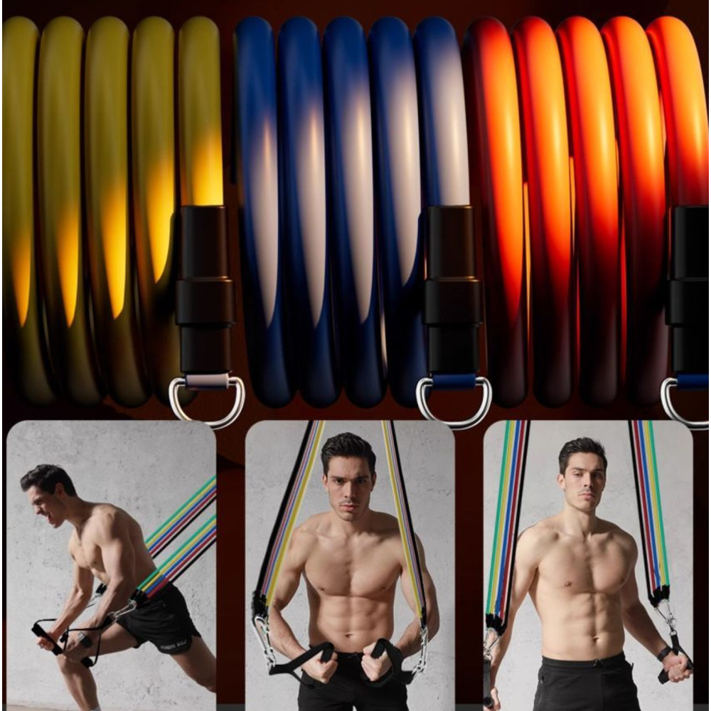 Fitness, Extension de la poitrine élastique, Entraînement musculaire, Équipement de fitness pour hommes, Bandes de résistance pour la perte de poids à domicile_voghion.com