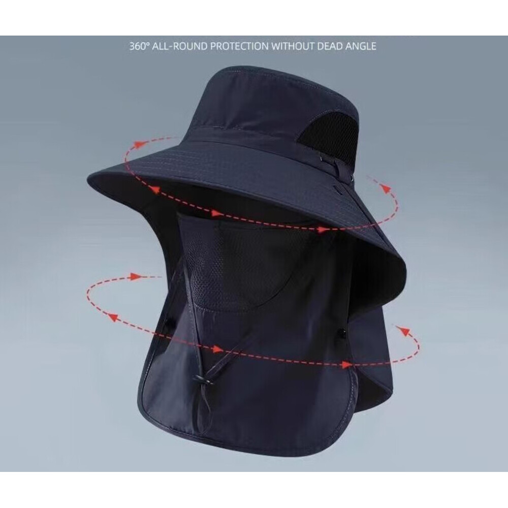 Chapeau de protection solaire pour homme, idéal pour la pêche, la randonnée et les activités de plein air en été._voghion.com