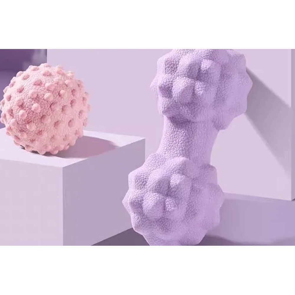Bola de Massagem de Borracha Sólida em Formato de Amendoim para Fascite Plantar, Alívio da Tensão Muscular Lombar, Fitness, Relaxamento e Ioga_voghion.com