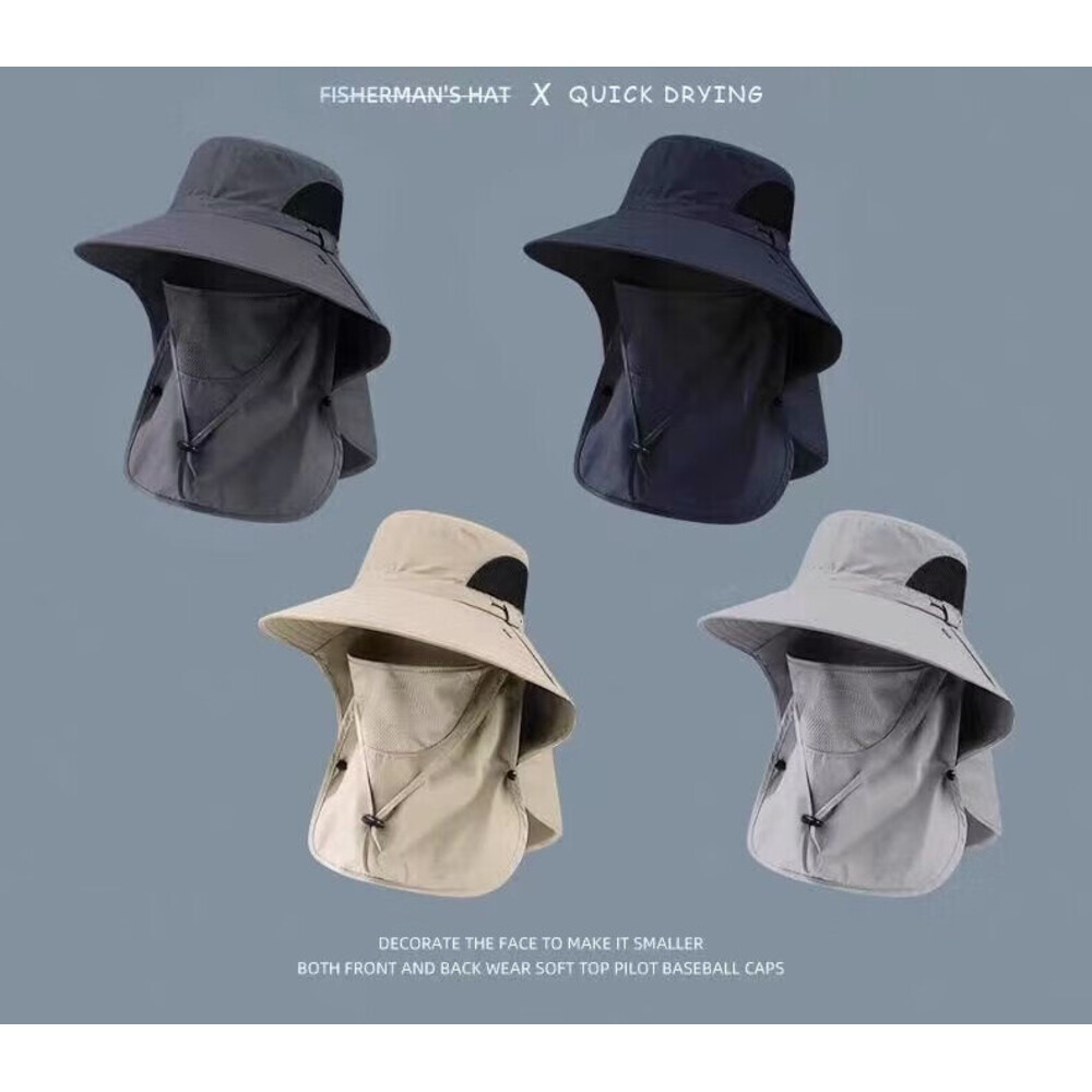 Chapeau de protection solaire pour homme, idéal pour la pêche, la randonnée et les activités de plein air en été._voghion.com
