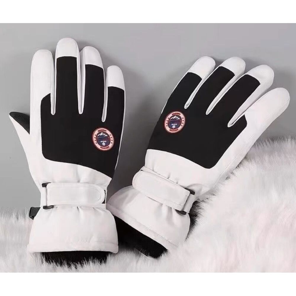 Warm Outdoor Ski Gloves For Men And Women, Winter Windproof Cold-Resistant Five-Finger Gloves, Fleece-Lined, Thickened,_voghion.com