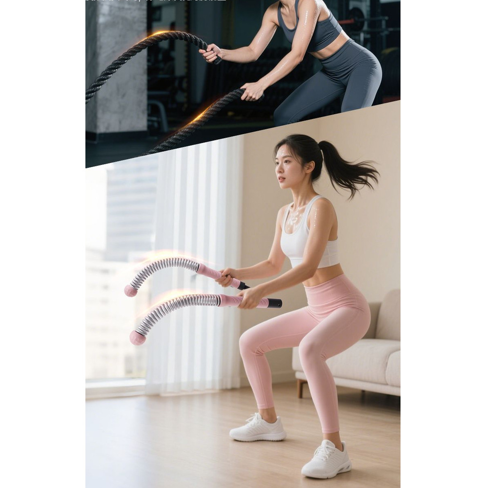 Draadloos battle rope voor thuistraining en armversteviging_voghion.com