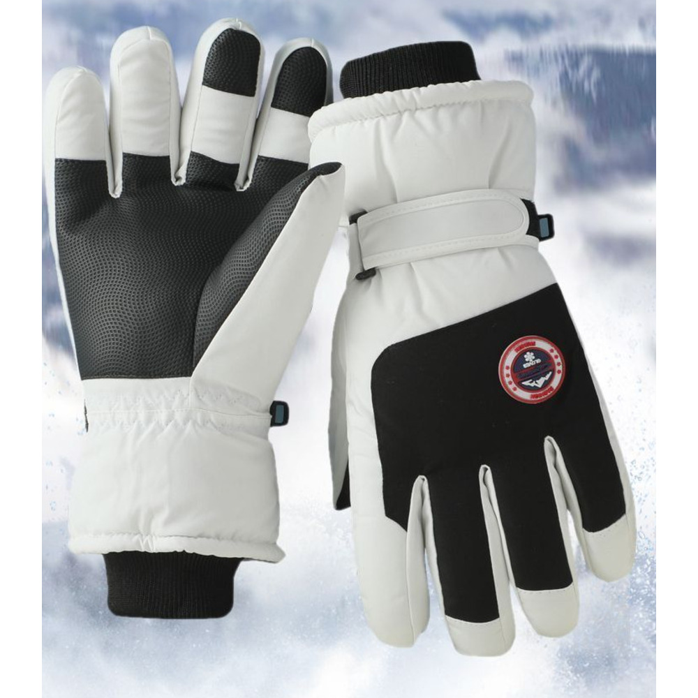 Warm Outdoor Ski Gloves For Men And Women, Winter Windproof Cold-Resistant Five-Finger Gloves, Fleece-Lined, Thickened,_voghion.com