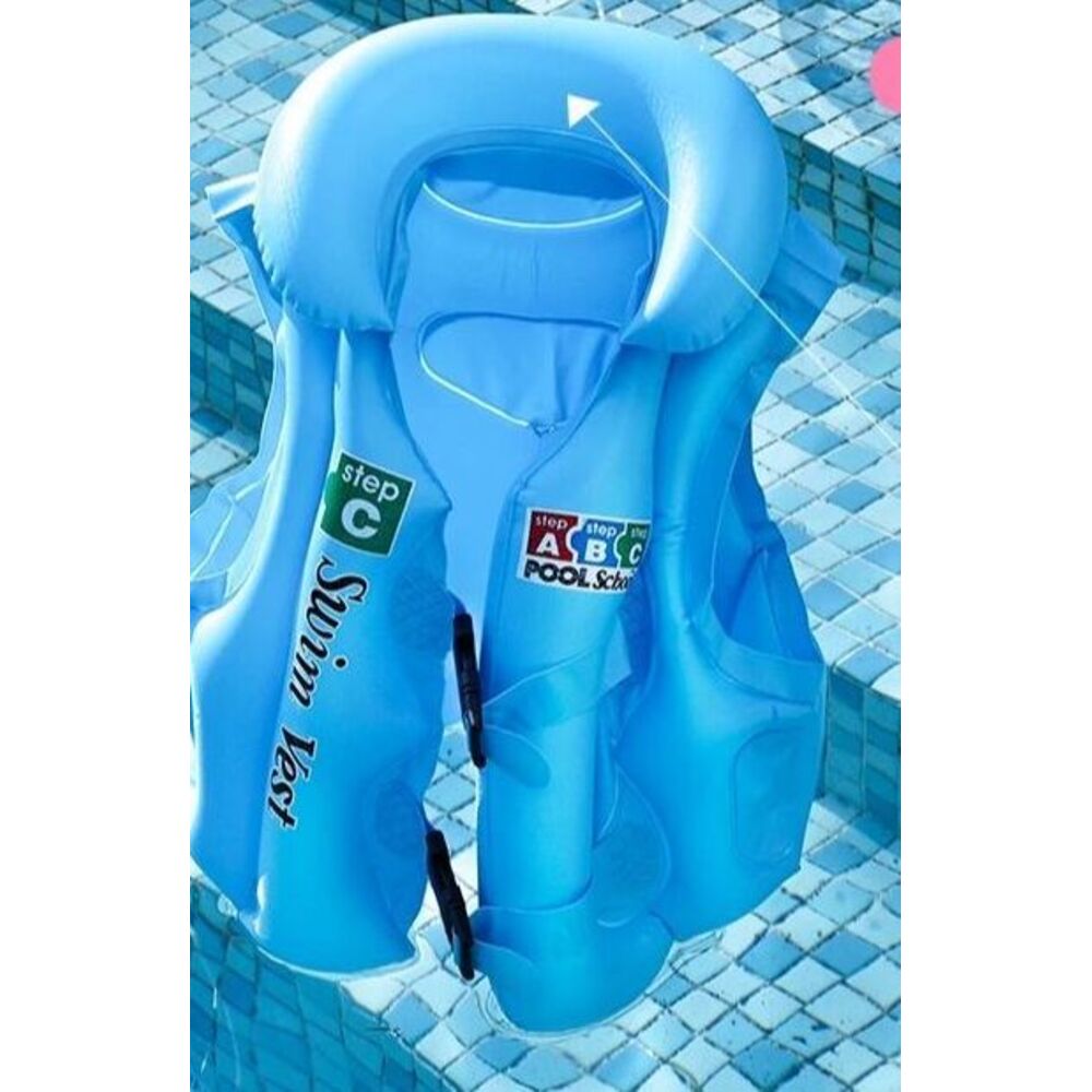 Anillo para niños, anillo de natación tipo chaleco para principiantes, chaleco salvavidas grueso para bebés, ayuda de flotación inflable para niños de 1 año de edad._voghion.com