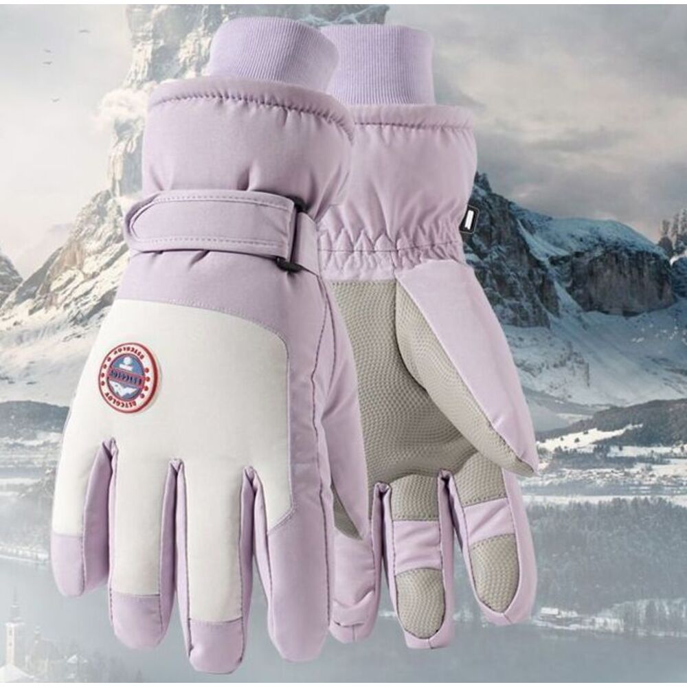 Warm Outdoor Ski Gloves For Men And Women, Winter Windproof Cold-Resistant Five-Finger Gloves, Fleece-Lined, Thickened,_voghion.com