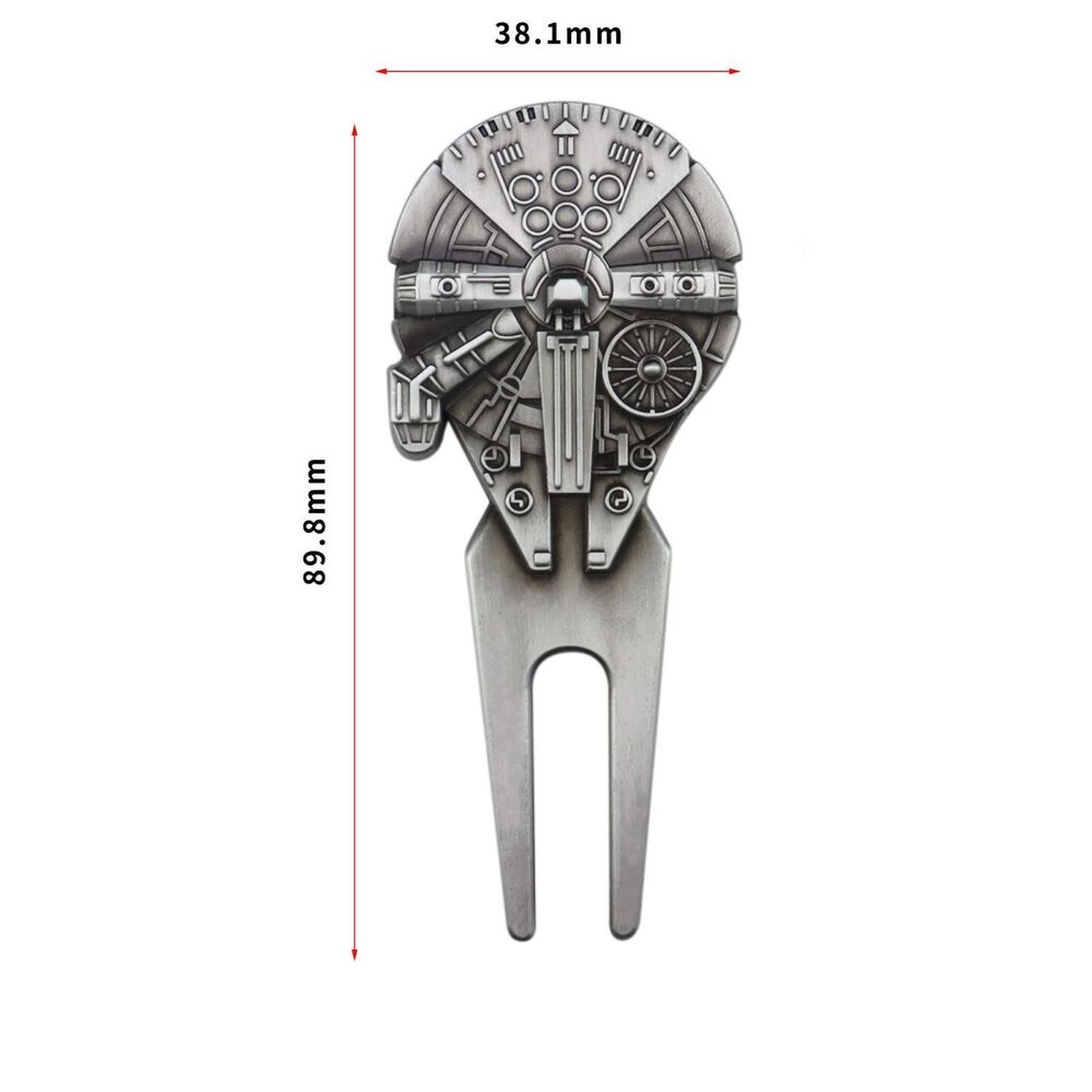 Forchetta in metallo/Attrezzo per la riparazione dell'erba Attrezzo per zolle da golf Forchetta da pesca a forma di astronave di Star Wars_voghion.com