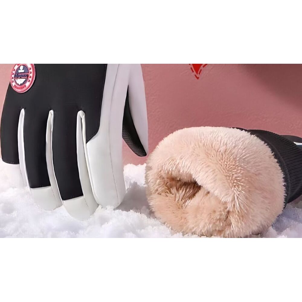 Warm Outdoor Ski Gloves For Men And Women, Winter Windproof Cold-Resistant Five-Finger Gloves, Fleece-Lined, Thickened,_voghion.com