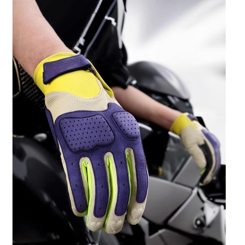 Riding Women Summer Sun Protection Breathable Racing Rider Vintage Motorcycle Gloves For Men Full Finger Touchscreen_voghion.com