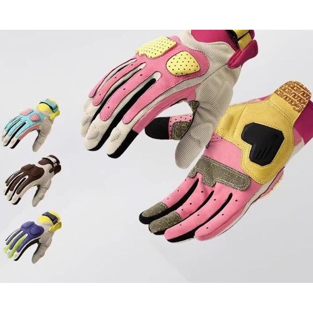 Damen-Sommer-Sonnenschutz-Atmungsaktive Renn- und Vintage-Motorradhandschuhe für Herren mit Touchscreen-Funktion_voghion.com