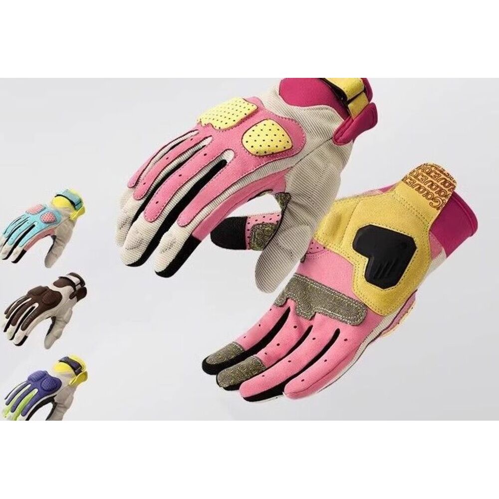 Riding Women Summer Sun Protection Breathable Racing Rider Vintage Motorcycle Gloves For Men Full Finger Touchscreen_voghion.com