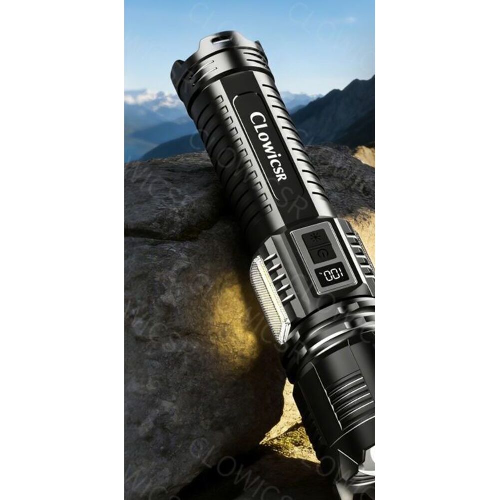 Torcia ad alta luminosità per esterni ad energia solare, ricaricabile, ultra luminosa, luce allo xeno per forze speciali, zoomabile,_voghion.com