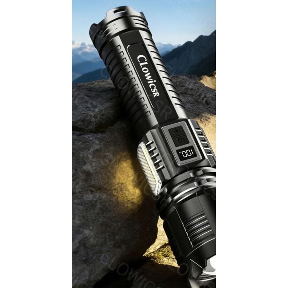 Torcia ad alta luminosità per esterni ad energia solare, ricaricabile, ultra luminosa, luce allo xeno per forze speciali, zoomabile,_voghion.com