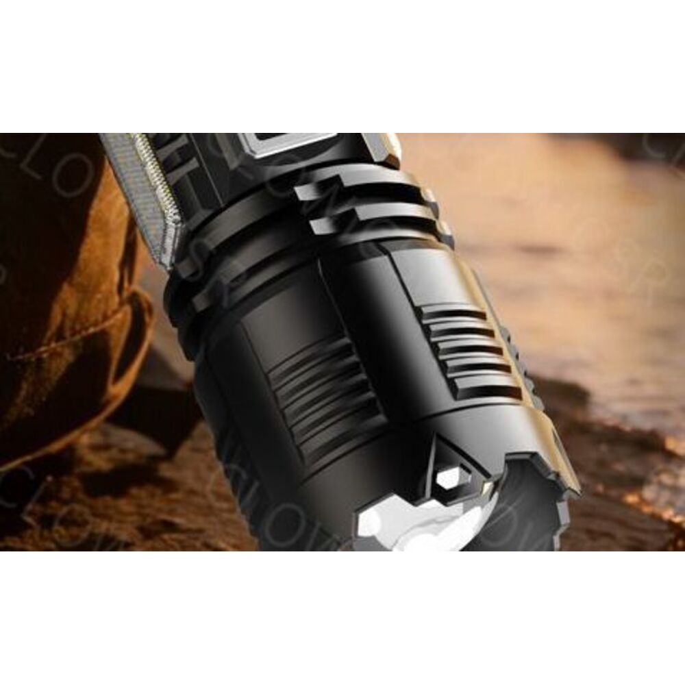 Torcia ad alta luminosità per esterni ad energia solare, ricaricabile, ultra luminosa, luce allo xeno per forze speciali, zoomabile,_voghion.com