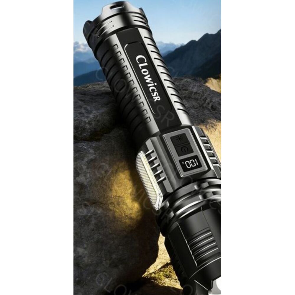 Torcia ad alta luminosità per esterni ad energia solare, ricaricabile, ultra luminosa, luce allo xeno per forze speciali, zoomabile,_voghion.com