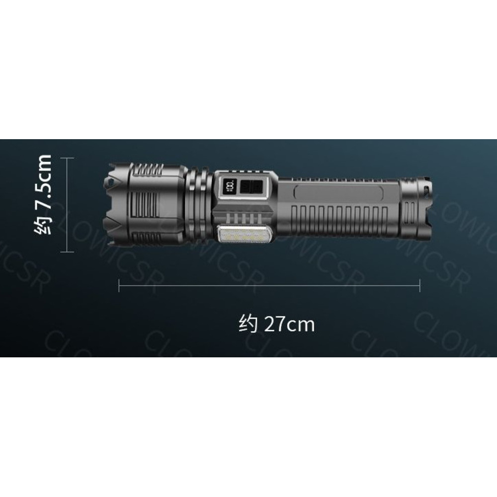 Torcia ad alta luminosità per esterni ad energia solare, ricaricabile, ultra luminosa, luce allo xeno per forze speciali, zoomabile,_voghion.com
