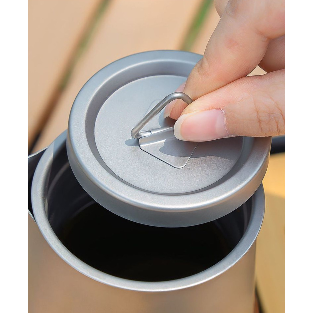 Set da tè portatile in titanio per esterni, a infusione rapida, completo per il campeggio._voghion.com