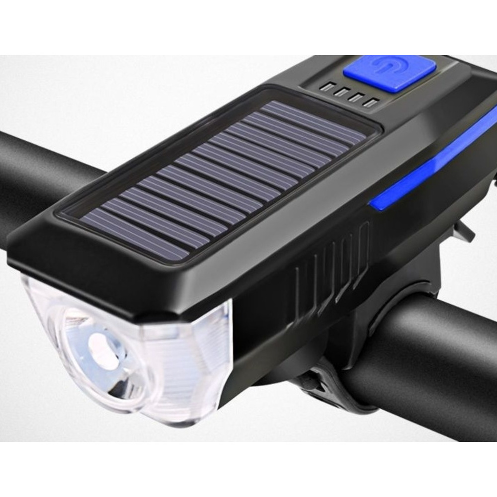 Solar-powered Bicycle Mountain Bike Front Light, Vehicle-mounted High-brightness Flashlight, Rechargeable Super Loud_voghion.com