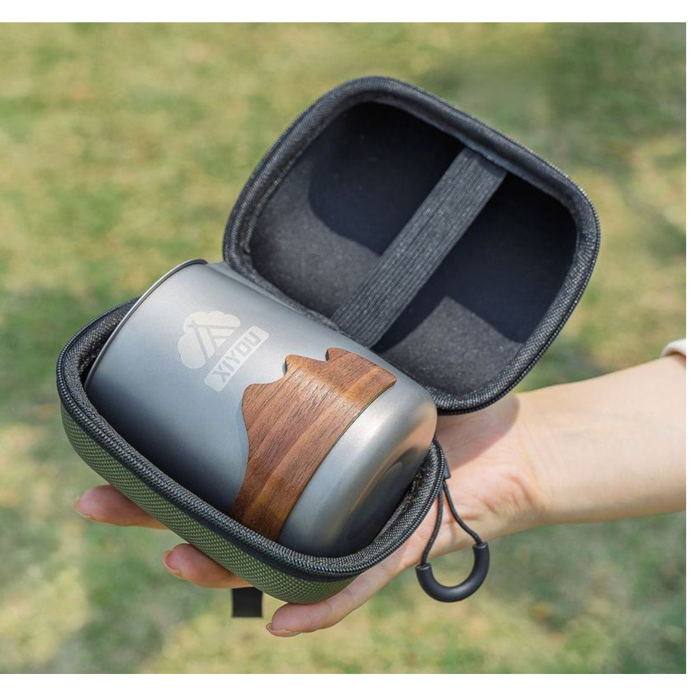 Set da tè portatile in titanio per esterni, a infusione rapida, completo per il campeggio._voghion.com