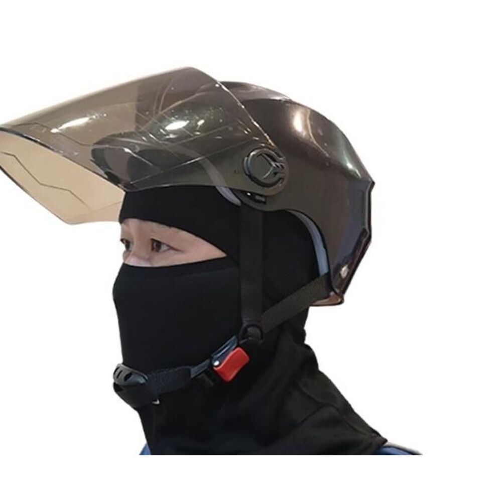 Winter Cycling Full Face Windshield Mask Men's Velvet Warm Breathable Headgear Electric Vehicle Helmet Cold-proof Lining_voghion.com