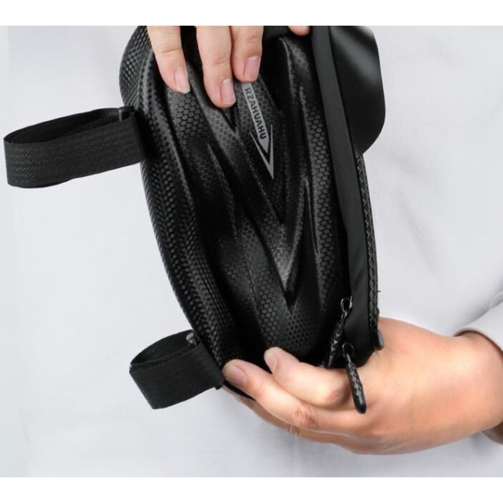 Bolsa rígida frontal para bicicleta, estilo mountain bike e estrada, com suporte para celular, grande capacidade e resistente à água, de dupla face._voghion.com