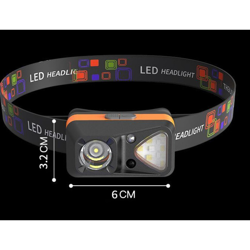 Headlamp Super Bright Rechargeable Head-Mounted High-Intensity Sensor Flashlight Small Portable Night Fishing Light_voghion.com