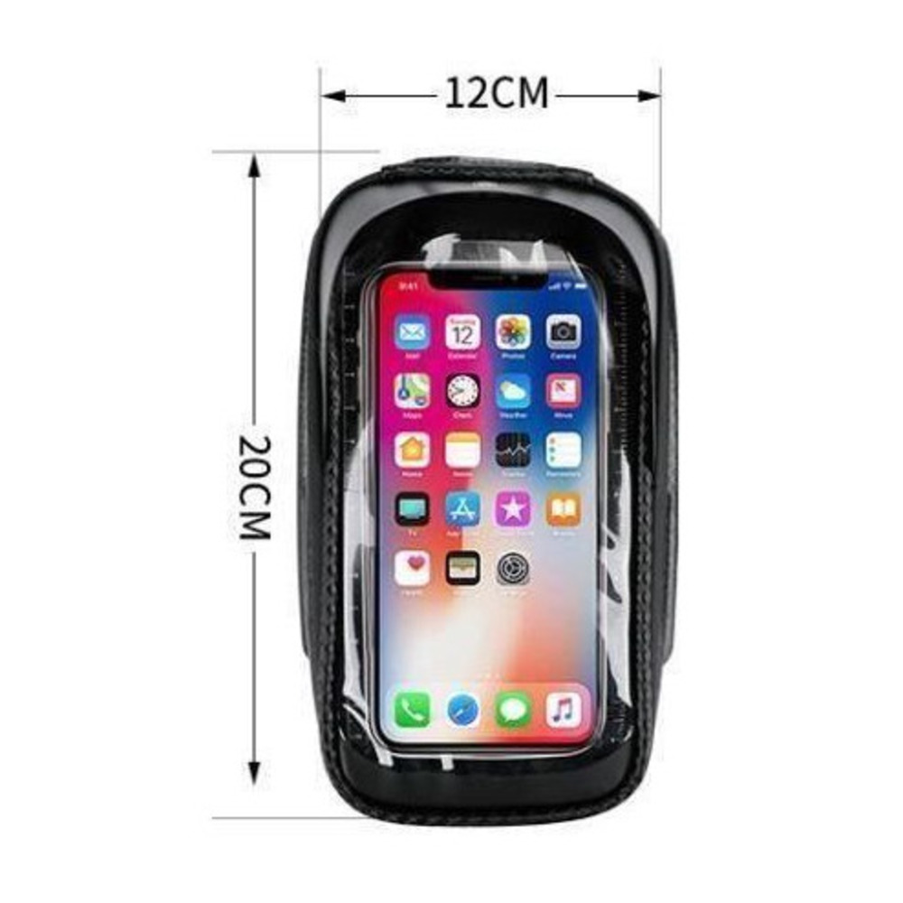 Bolsa rígida frontal para bicicleta, estilo mountain bike e estrada, com suporte para celular, grande capacidade e resistente à água, de dupla face._voghion.com