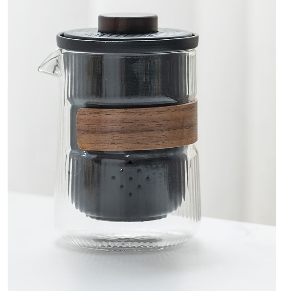 Ceramic Travel Tea Set With Glass Quick Cup For Camping And Home_voghion.com