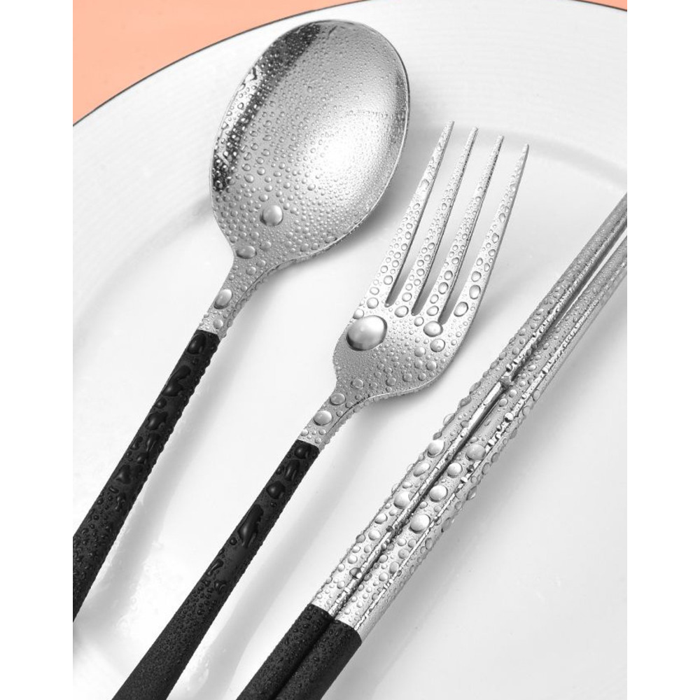 Roestvrijstalen bestekset voor camping en studenten_voghion.com