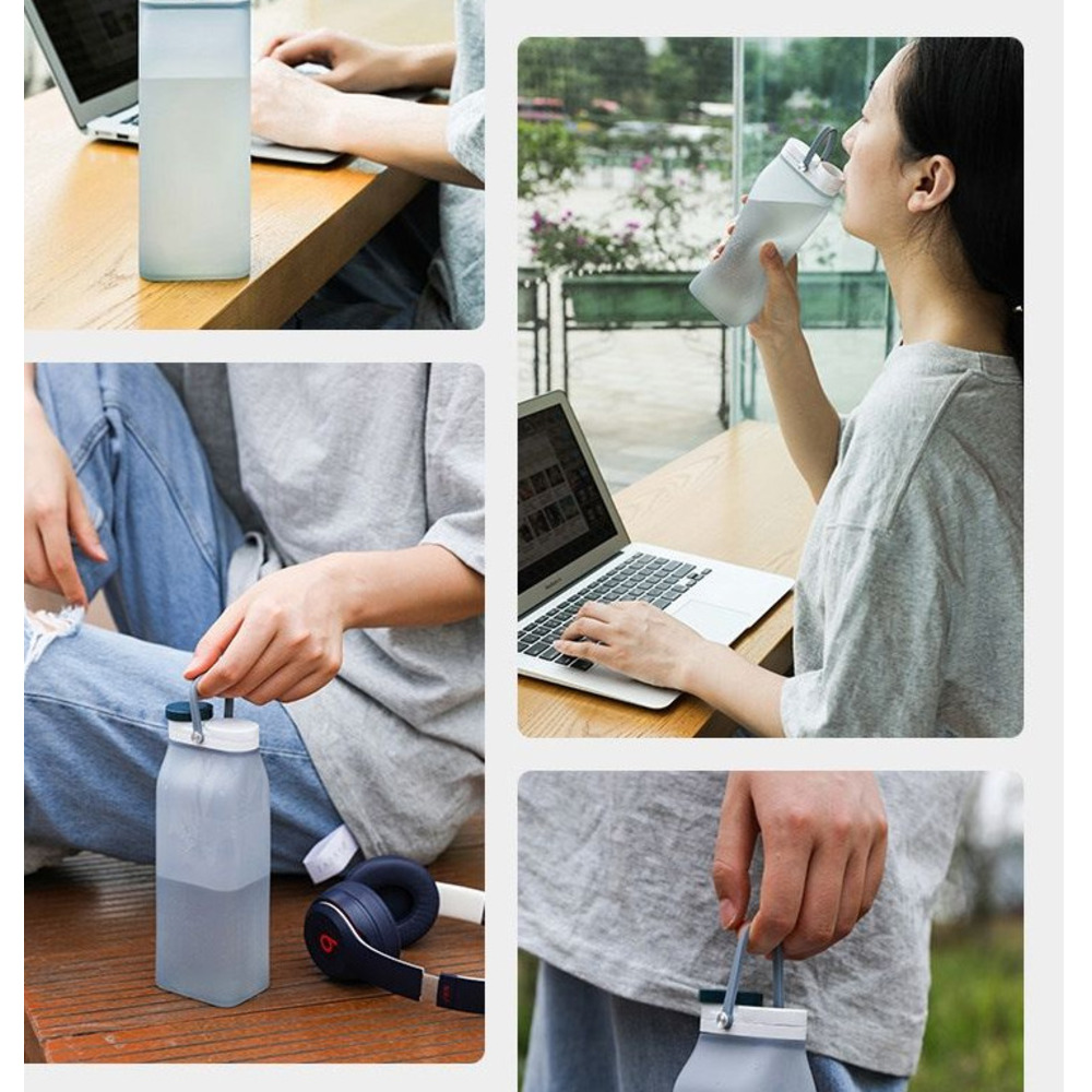 Hersteller: Faltbare Milchflasche aus lebensmittelechtem Silikon, kreativer tragbarer Reise- und Sport-Wasserbecher_voghion.com