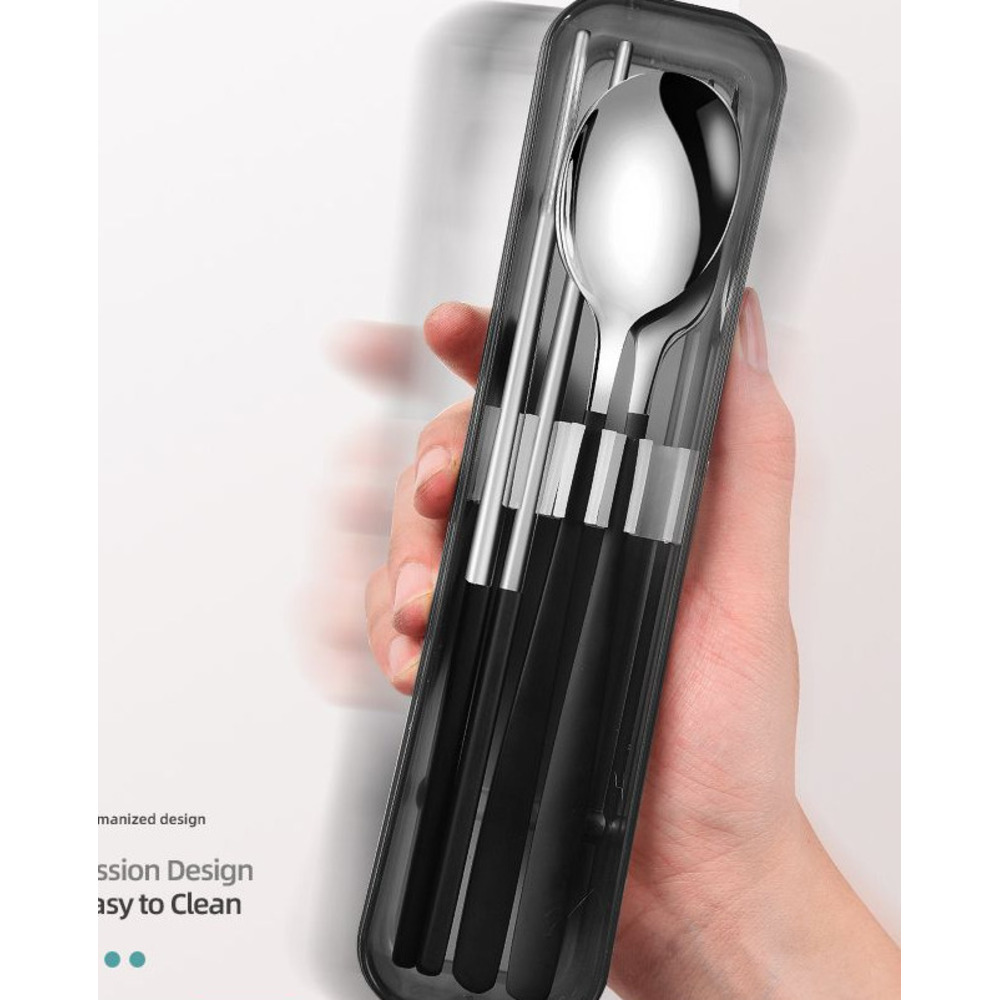 Roestvrijstalen bestekset voor camping en studenten_voghion.com