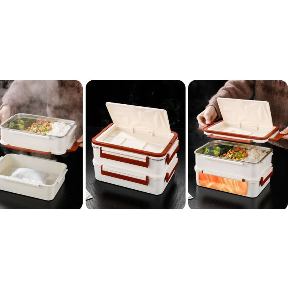 Self-heating No Electricity Or Fire Needed, Compartmented Food Device, Pack Lunch Box, Large-capacity Heating Box_voghion.com