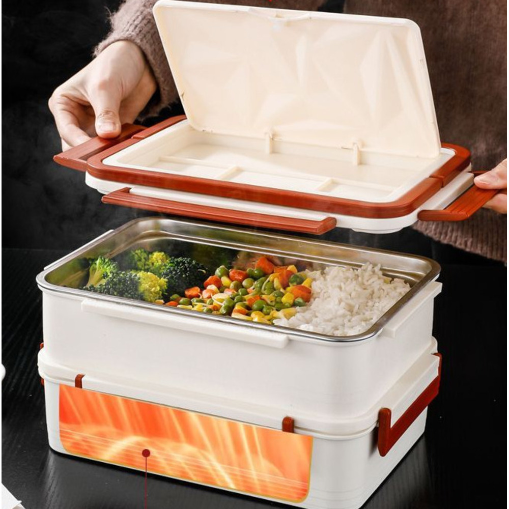 Self-heating No Electricity Or Fire Needed, Compartmented Food Device, Pack Lunch Box, Large-capacity Heating Box_voghion.com