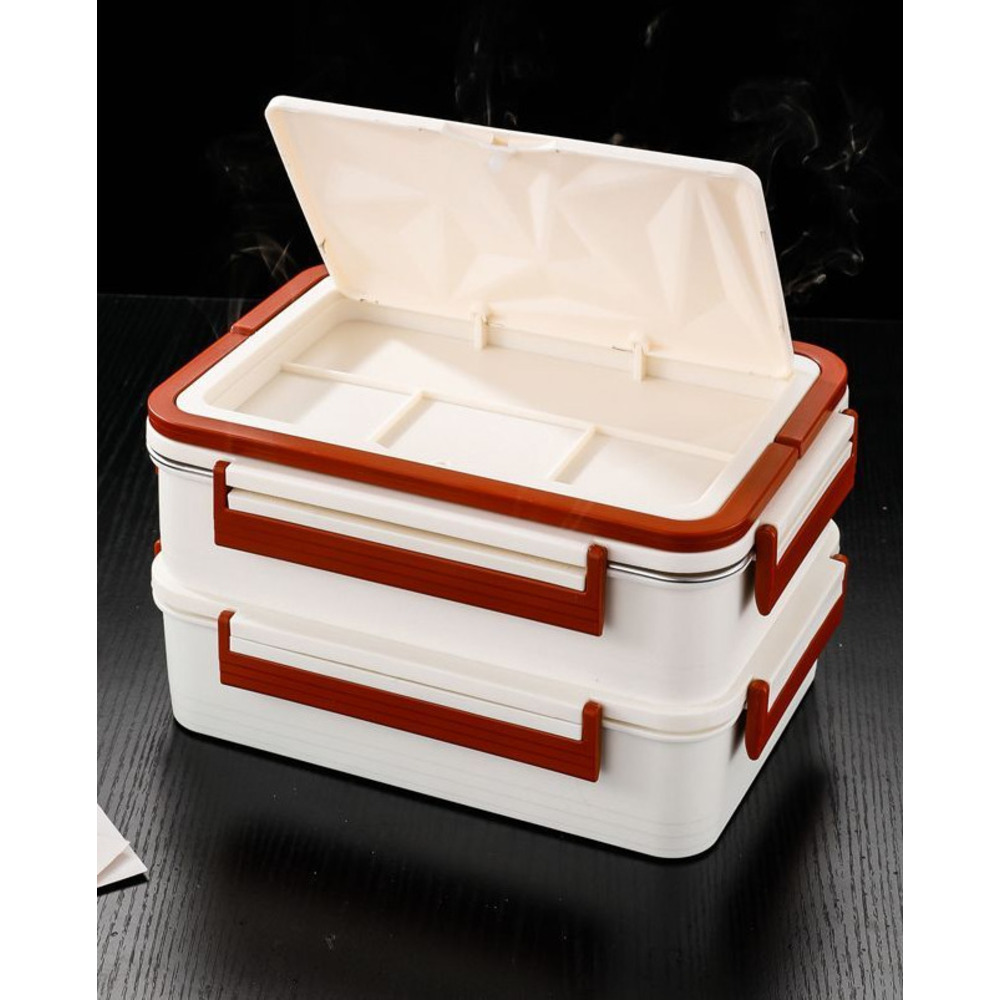 Self-heating No Electricity Or Fire Needed, Compartmented Food Device, Pack Lunch Box, Large-capacity Heating Box_voghion.com