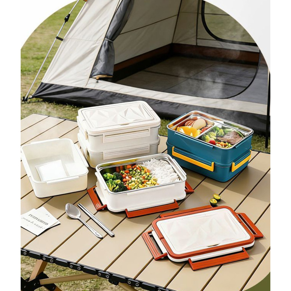 Self-heating No Electricity Or Fire Needed, Compartmented Food Device, Pack Lunch Box, Large-capacity Heating Box_voghion.com