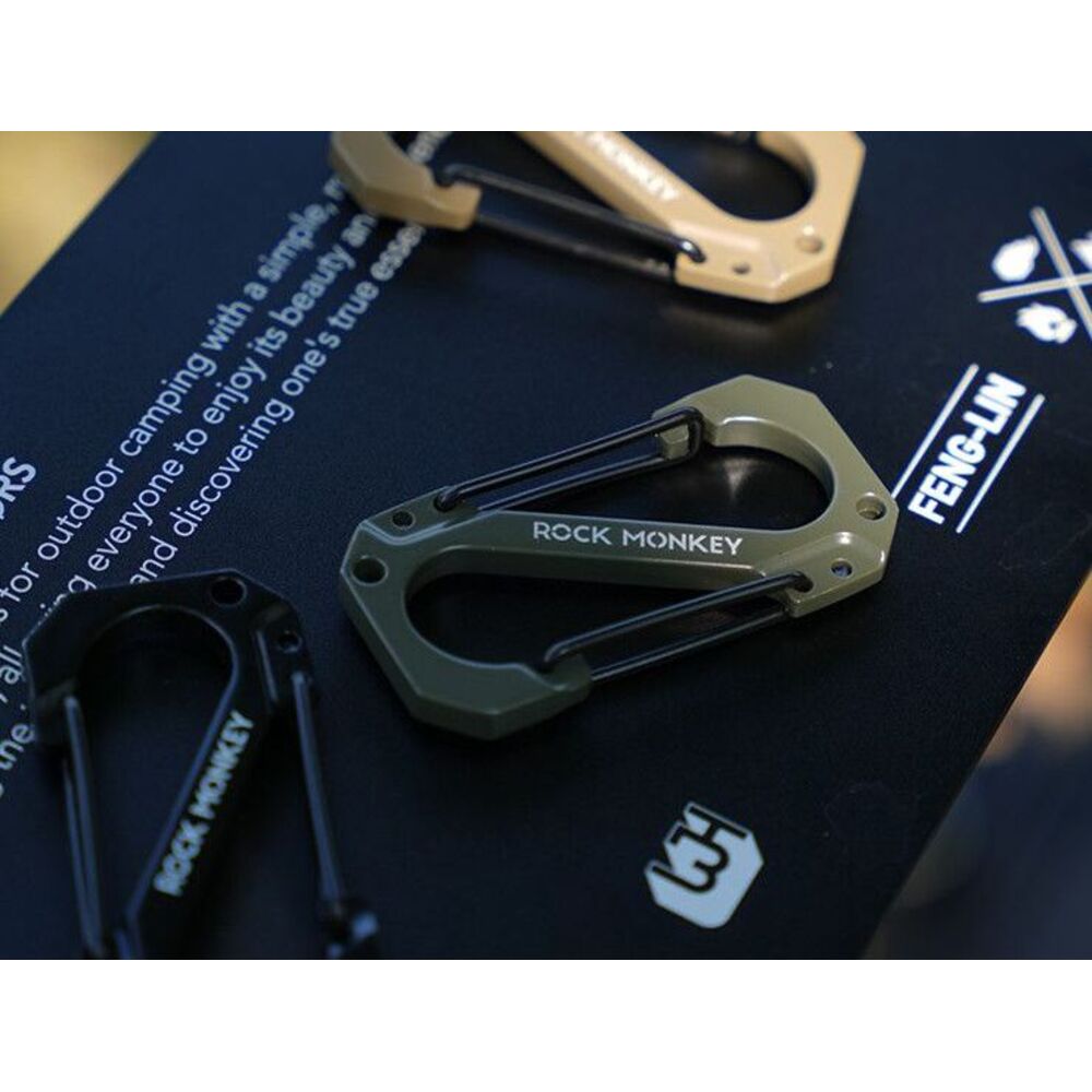 ROCK MONKEY Outdoor Camping D-vormige zinklegering sleutelhanger rugzak waterfles multifunctionele wandelhaak_voghion.com