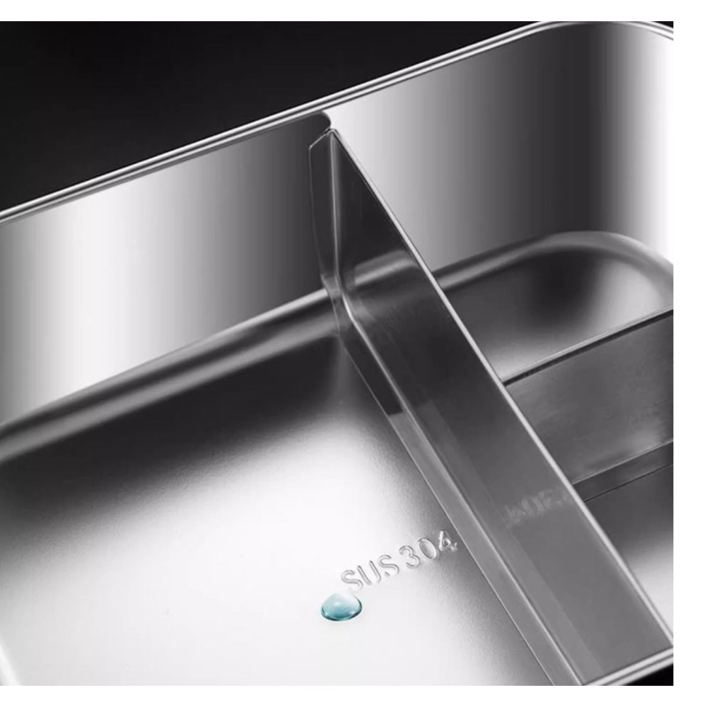 304 Eco-friendly Stainless Steel Thickened Box, Food-grade Rectangular Student Lunch Box With Lid, Suitable For_voghion.com